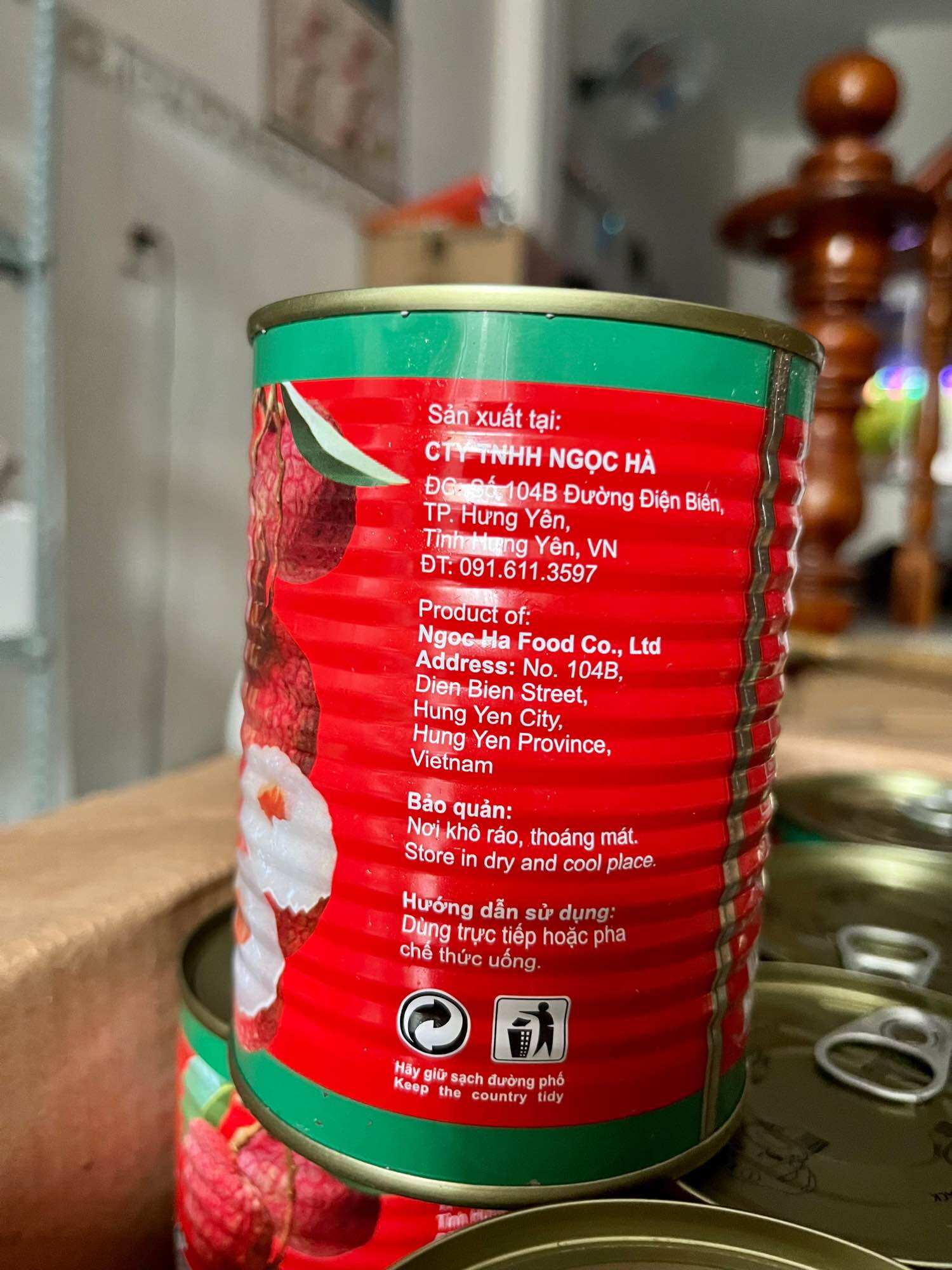Vải Thiều Nước Đường Ngọc Hà đỏ lon 565gram