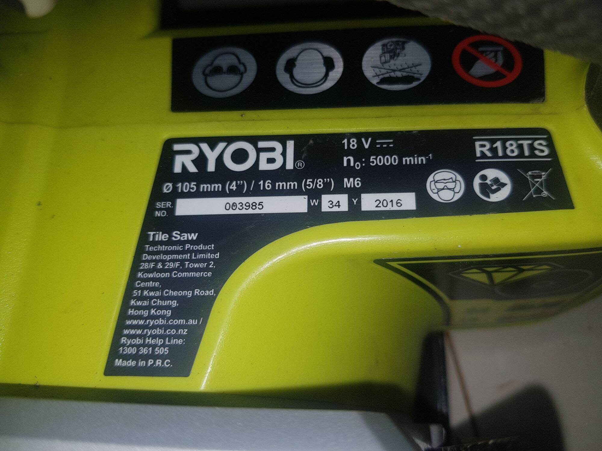 MÁY CẮT GẠCH RYOBI R18TS DÙNG PIN 18V