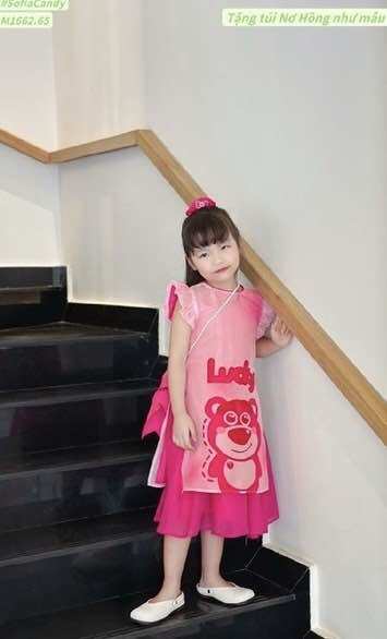 Váy Gấu Dâu Bé Gái 10-42Ki