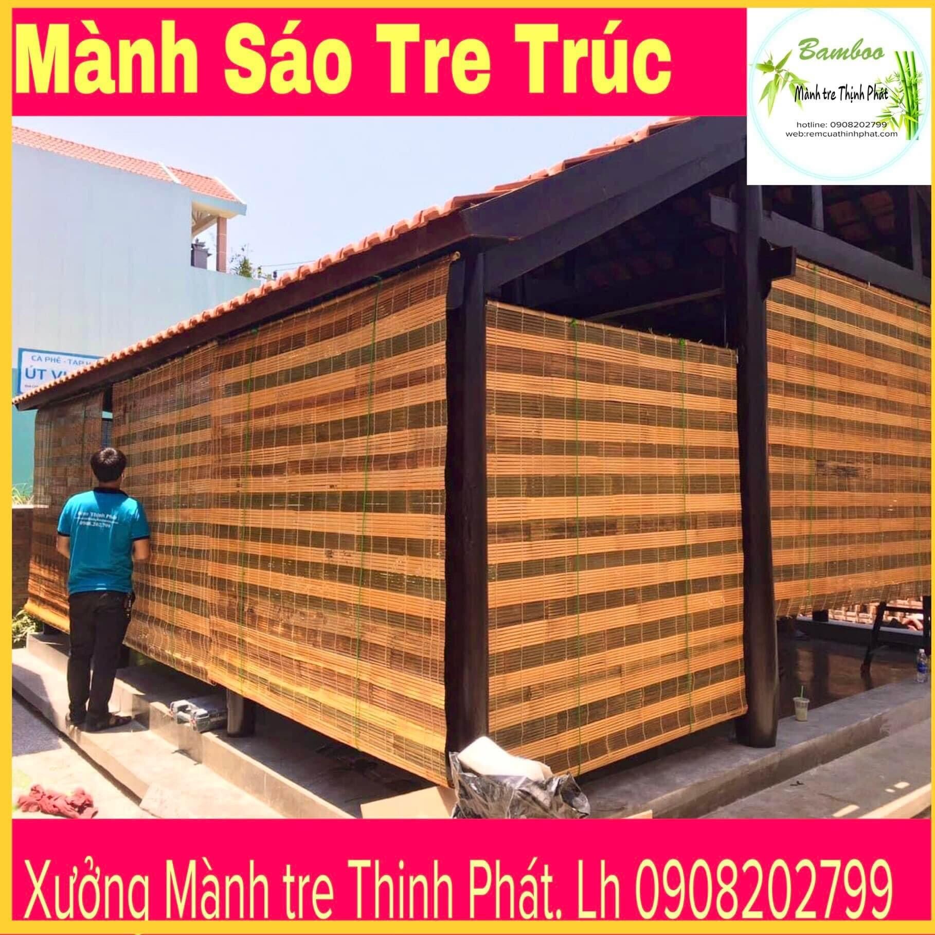 Mành tre che nắng quán cafe. Mành tre trúc che nắng nhà gỗ, nhà thờ giúp giảm nhiệt mùa Hè. Mành tre trang trí.