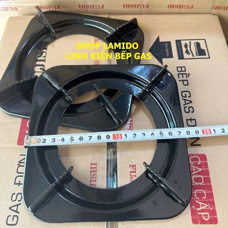 Kiềng vuông bếp ga bán công nghiệp 4,6,8 lò đốt ( cạnh vuông 18cm, đường kính trong 10,5cm)
