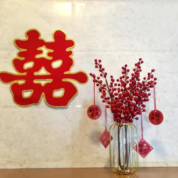 [Hàng sẵn SLL] Set lọ đào đông đỏ trang trí tết