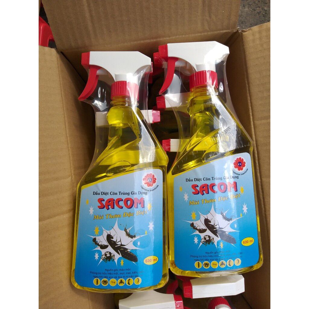 Chai xịt mối mọt kiến gián,côn trùng hiệu Sacom 630ml, hiệu quả tức thì 100%