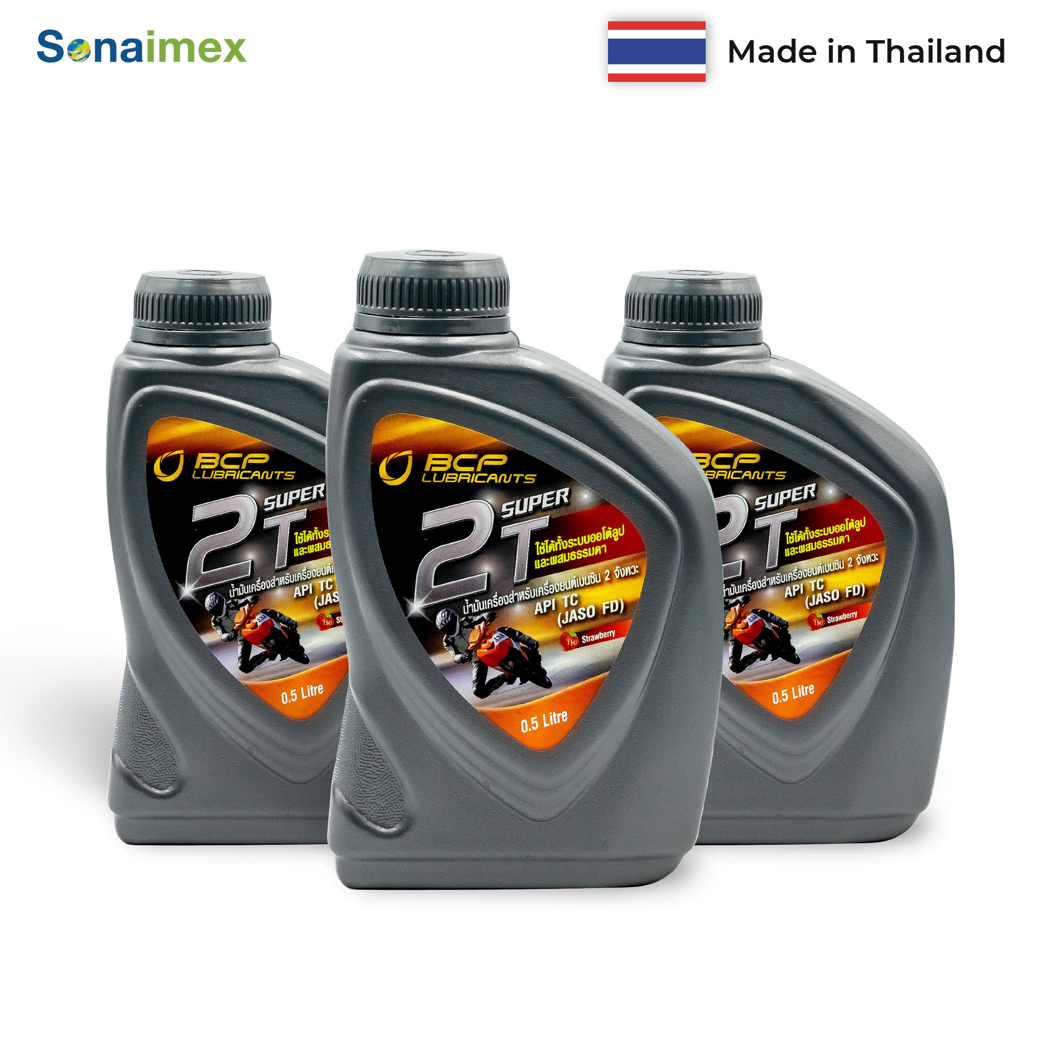 Combo 3 chai nhớt thơm 2 thì pha xăng bcp super 2t api tc, jaso fd 0.5l - nhớt xe máy 2 thì thái lan thơm mùi dâu tây nhẹ