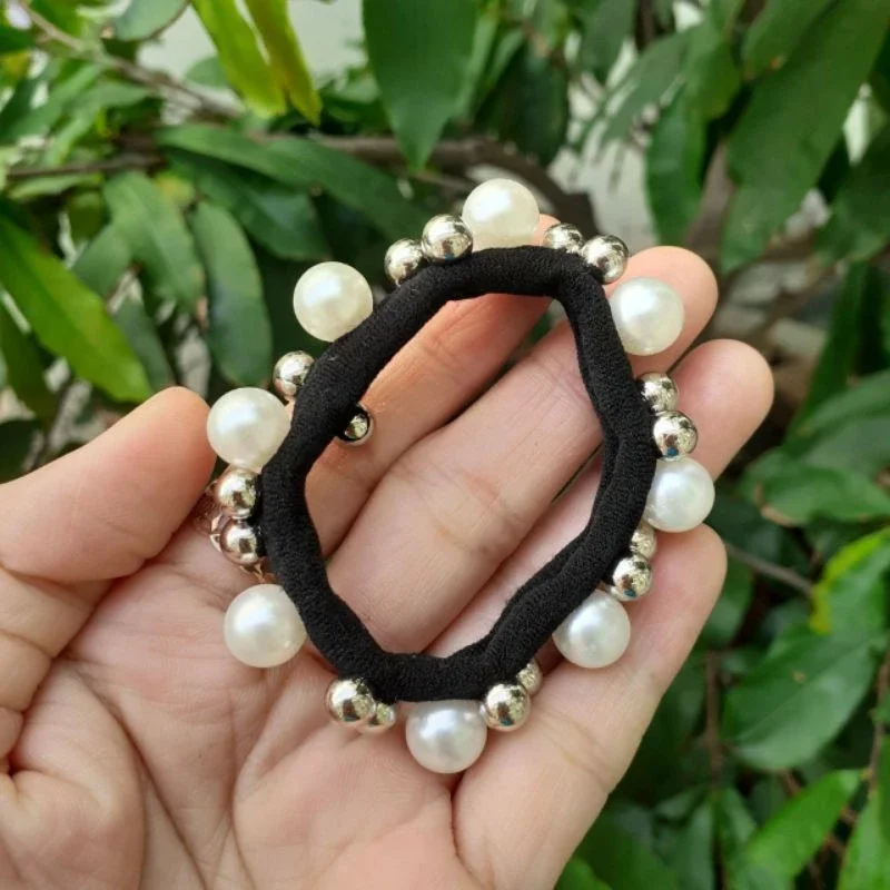 Dây cột tóc đính hạt dễ thương