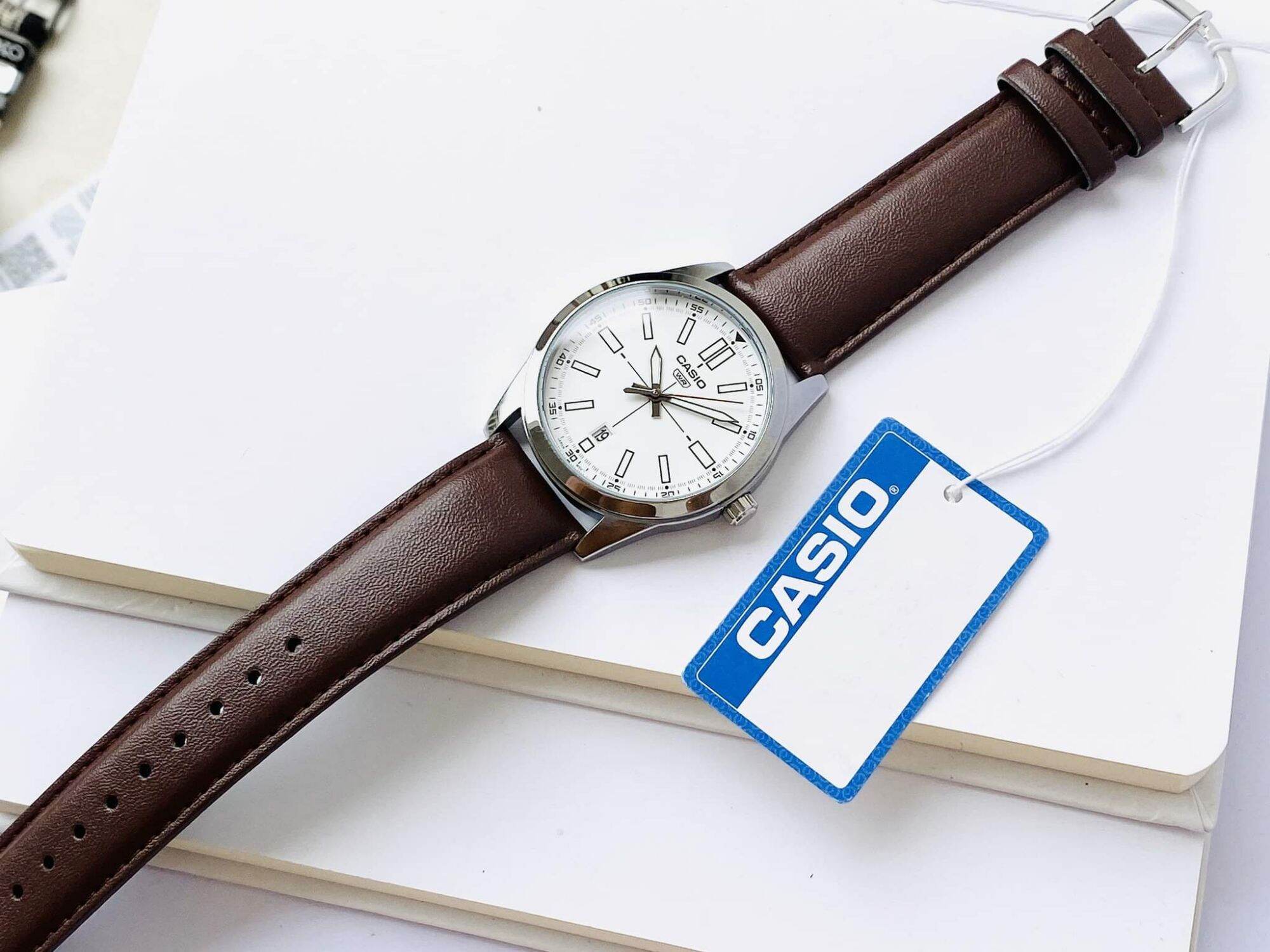 Đồng Hồ Dây Da Casio MTP-VD02L Chính Hãng