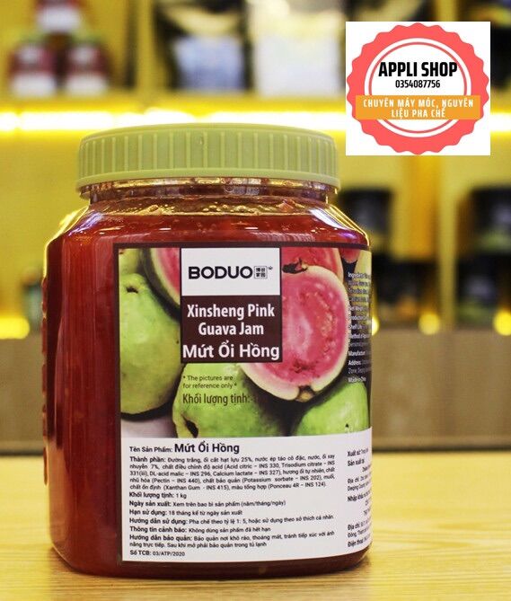 Mứt ổi hồng boduo hũ 1kg có kèm công thức pha chế