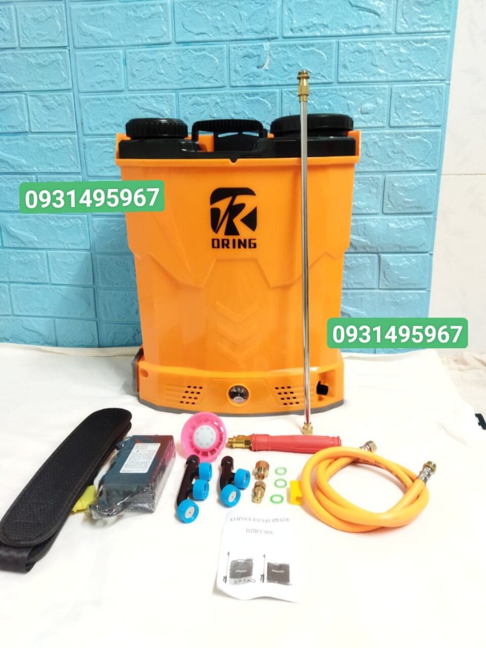 bình phun thuốc trừ sâu bằng điện ORING 20 lít 2bom.