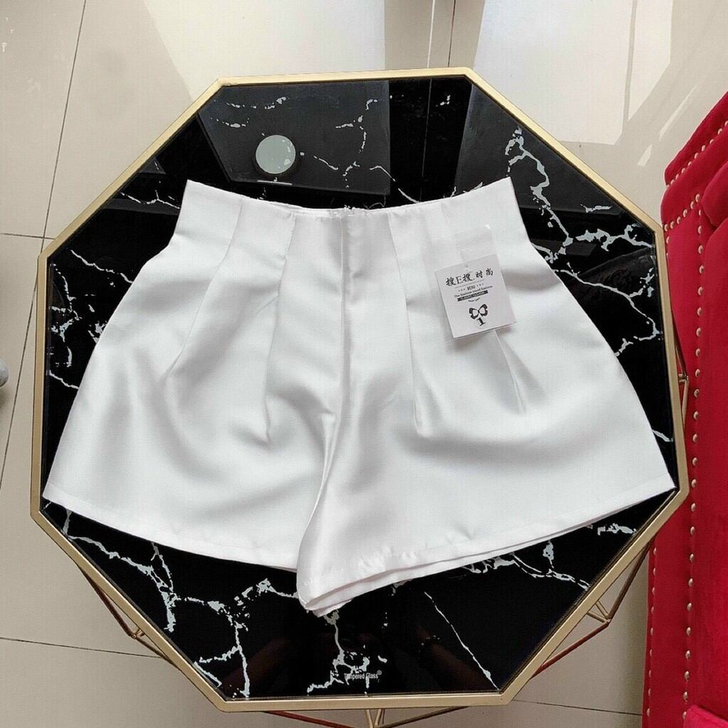 Quần short dáng xoè vải tacta khóa kéo phồng sang chảnh q888