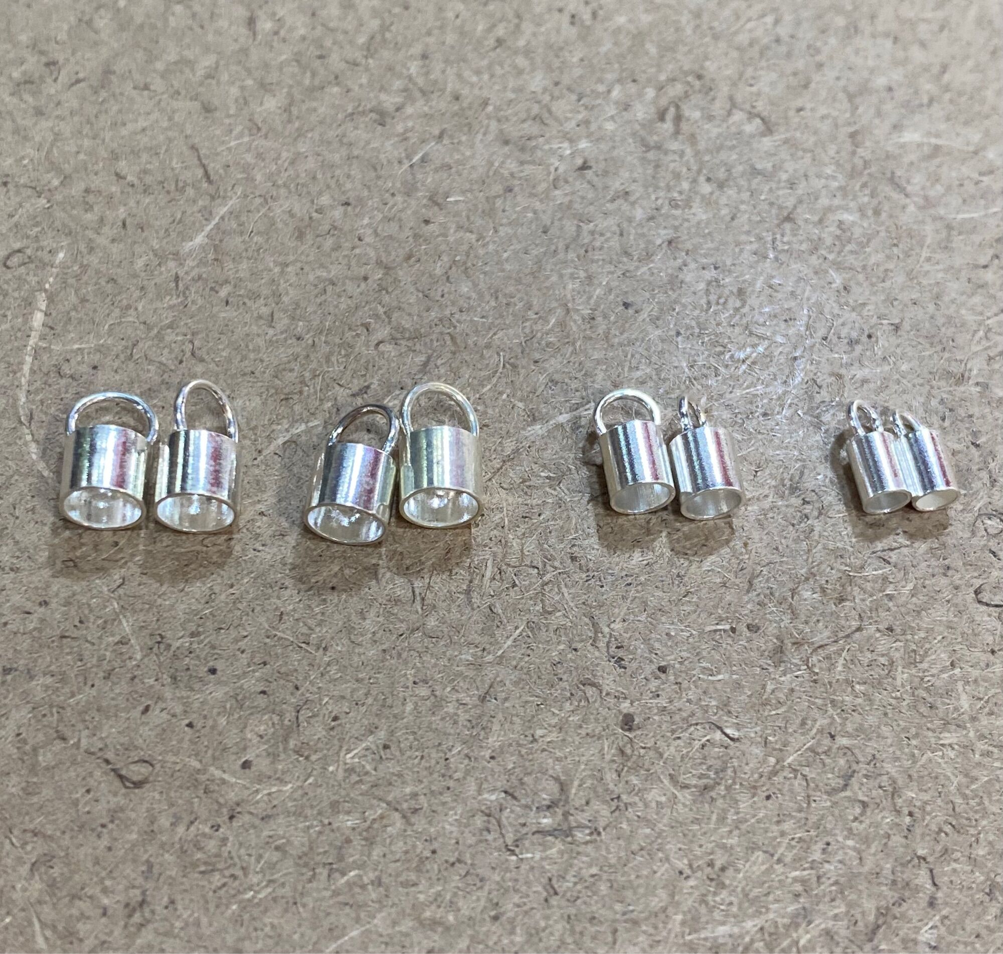 Charm ống bạc bạc s925 bọc dây làm vòng(1 cặp)