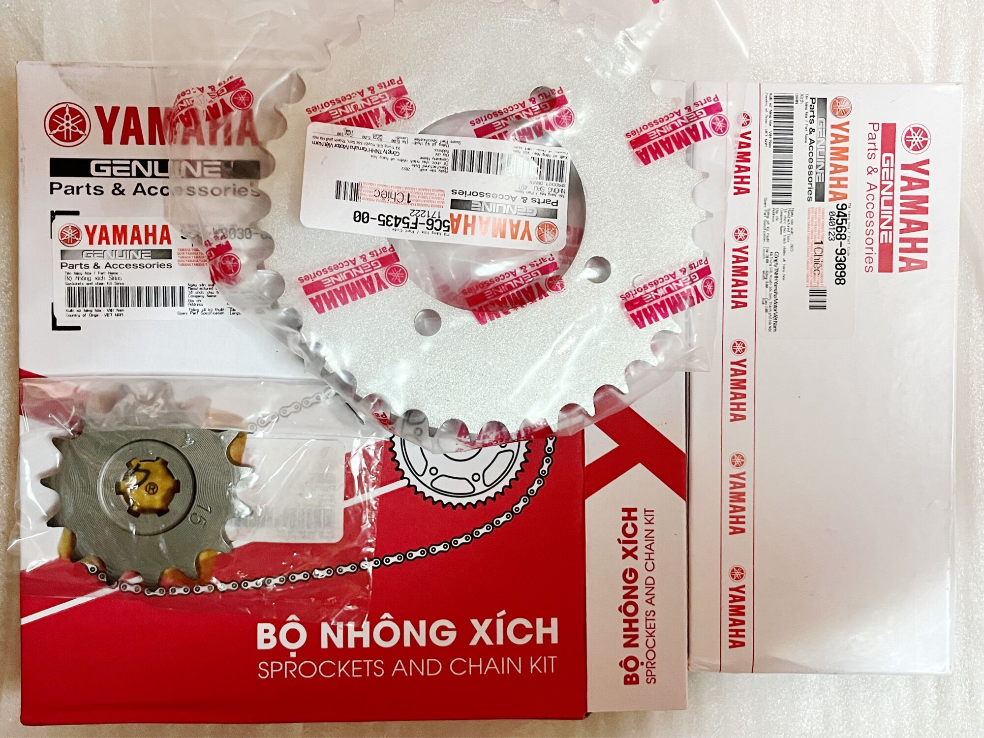 Bộ nhông sên dĩa xe số yamaha chính hãng exciter sirius jupiter