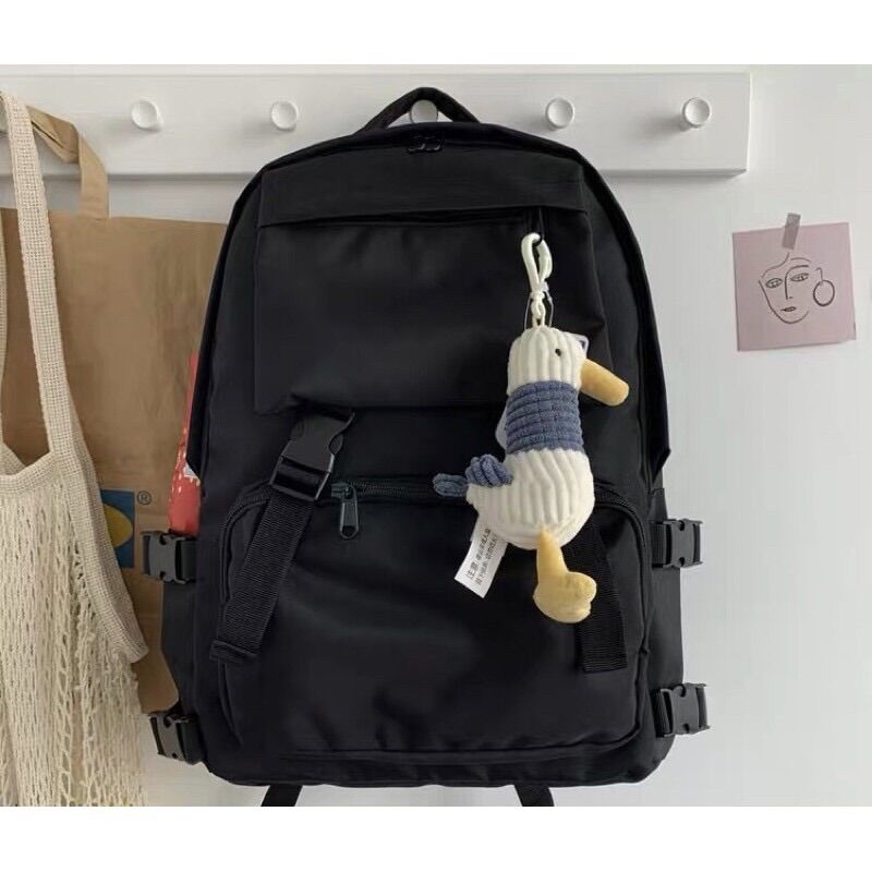 Balo basic Unisex đen SS2020(2khoá) 🥳 CÓ SẴN 🥳