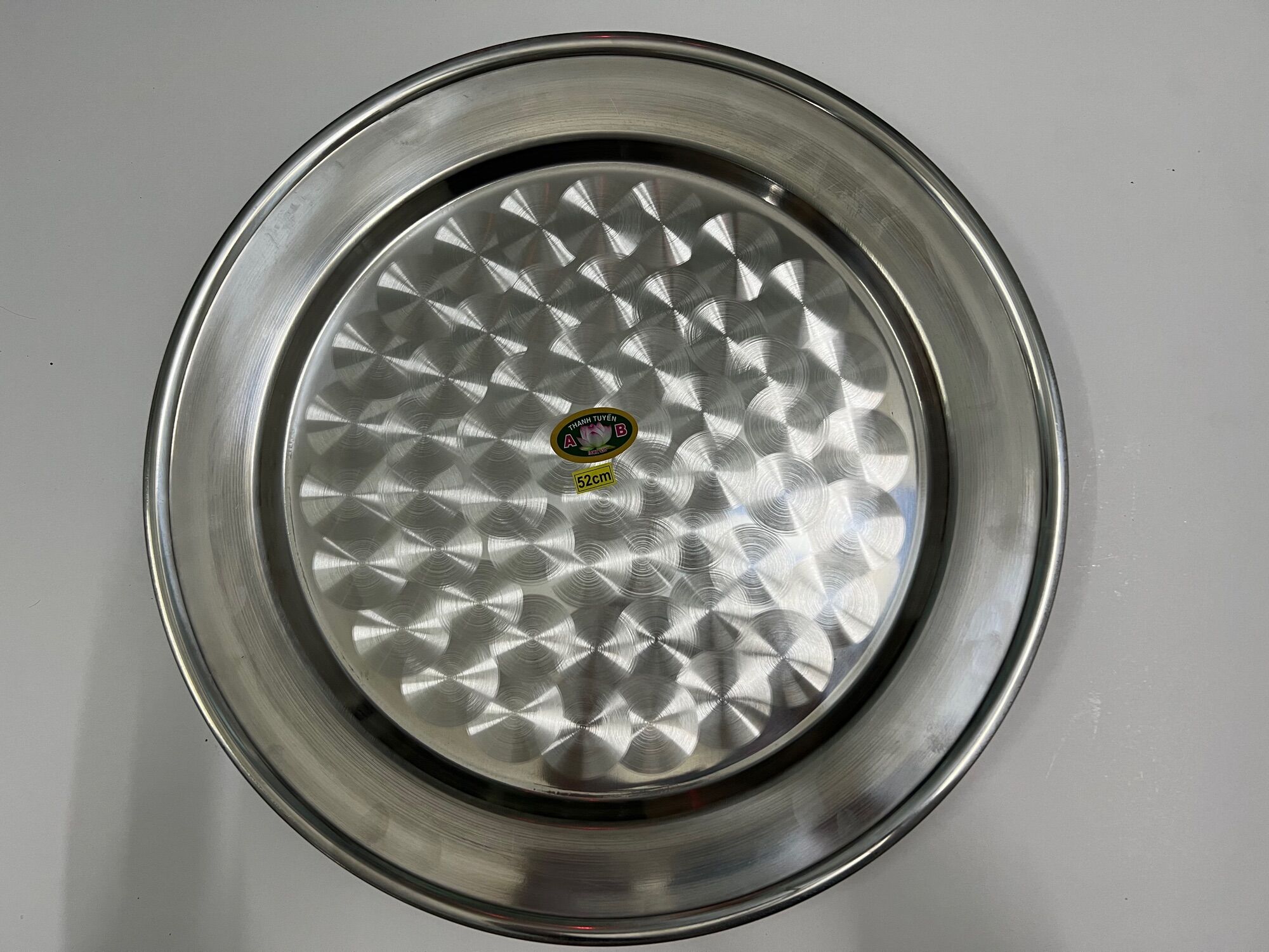 Mâm vành inox 52cm loại dày, sáng bóng, bền đẹp phục vụ cho gia dình , quán ăn, nhà hàng,......