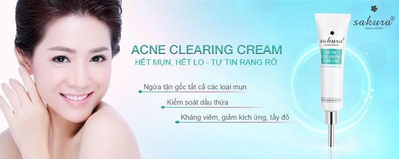 Kem giảm mụn Sakura Acne Clearing Cream
