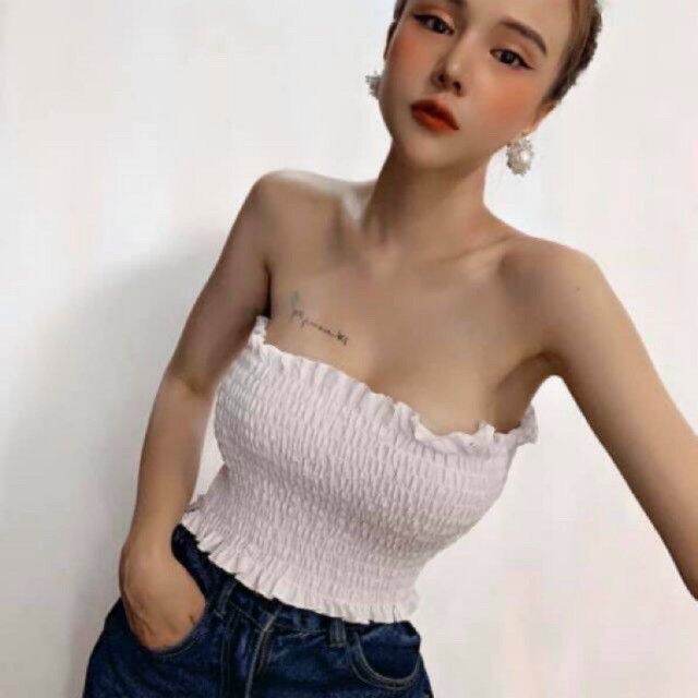 [HCM]ÁO ỐNG NHÚN THUN CROPTOP