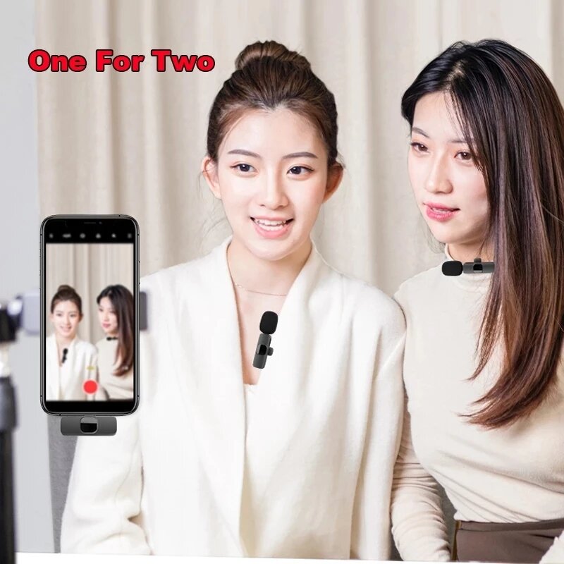 Micro cài áo không dây cho Android, Iphone (loại 2 mic) giúp thu âm live stream quay video siêu rõ nét