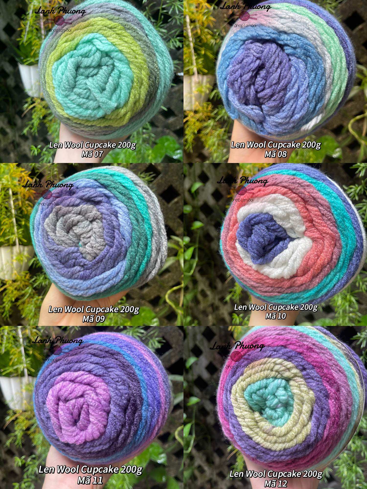Len Wool Cupcake Sợi To 200g