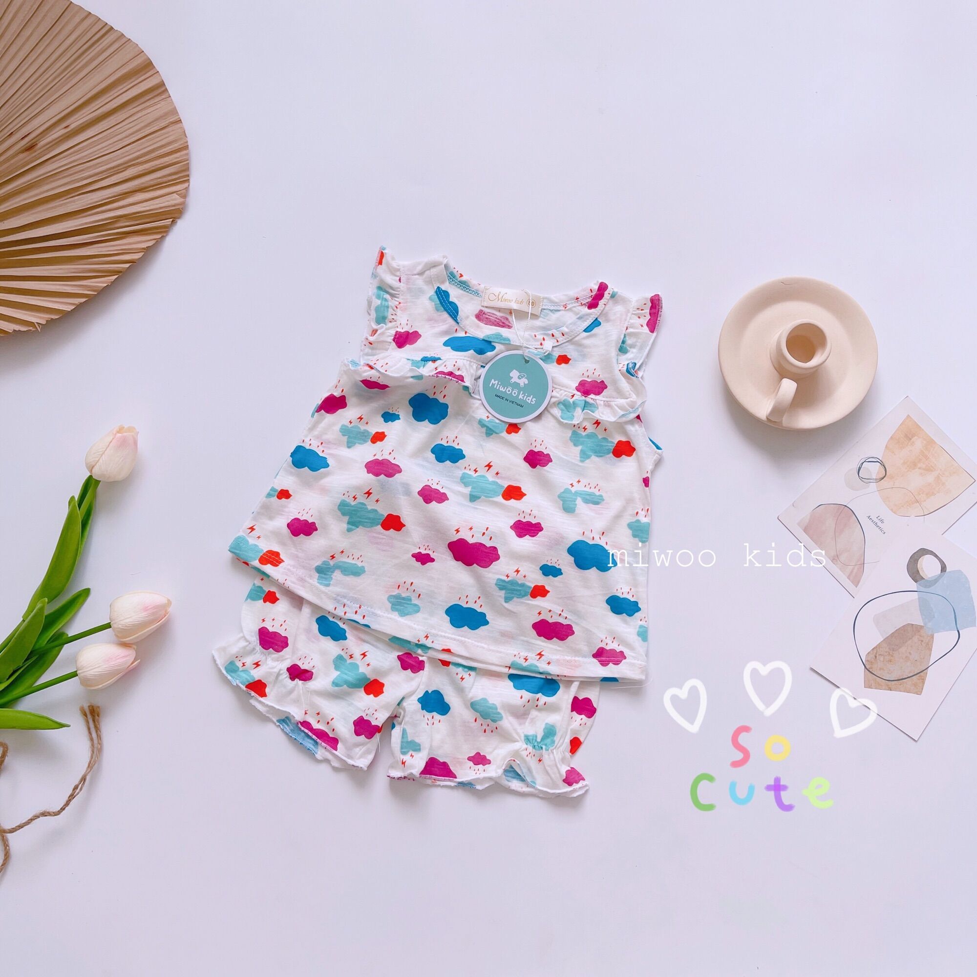 (10-20kg) Đồ bộ mặc nhà mát mẻ cho bé gái