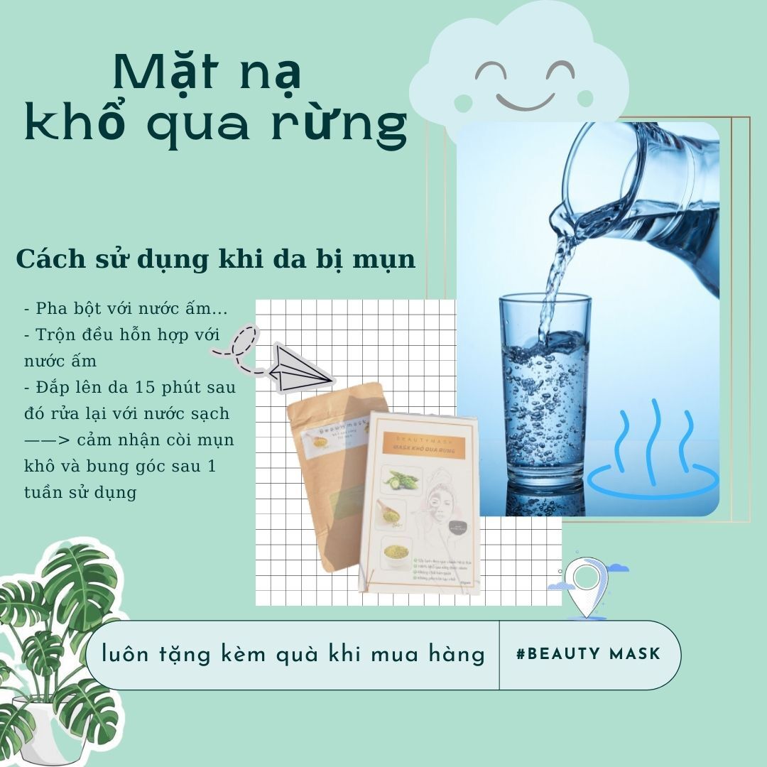 MẶT NẠ KHỔ QUA RỪNG TẶNG BỘ ĐẮP MẶT