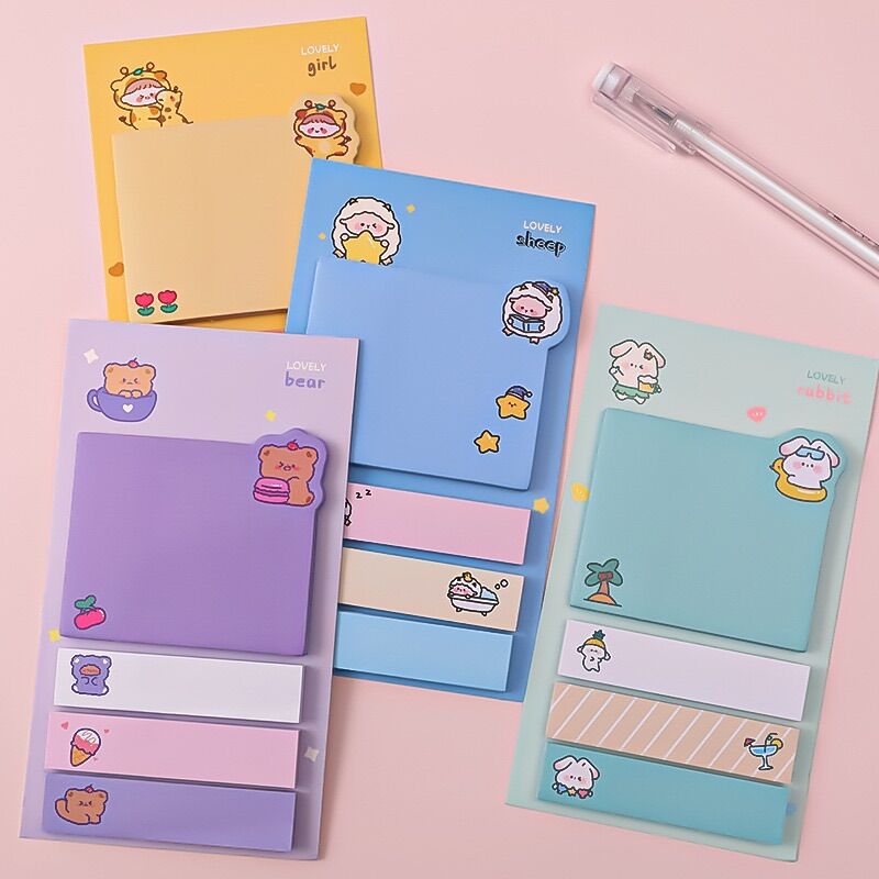 🌸Set 100 tờ giấy note và giấy ghi chú giấy đánh dấu màu sắc morandi dễ thương🌸