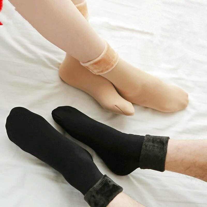 Tất chân lót lông - Một đôi Tất giữ ấm nam nữ