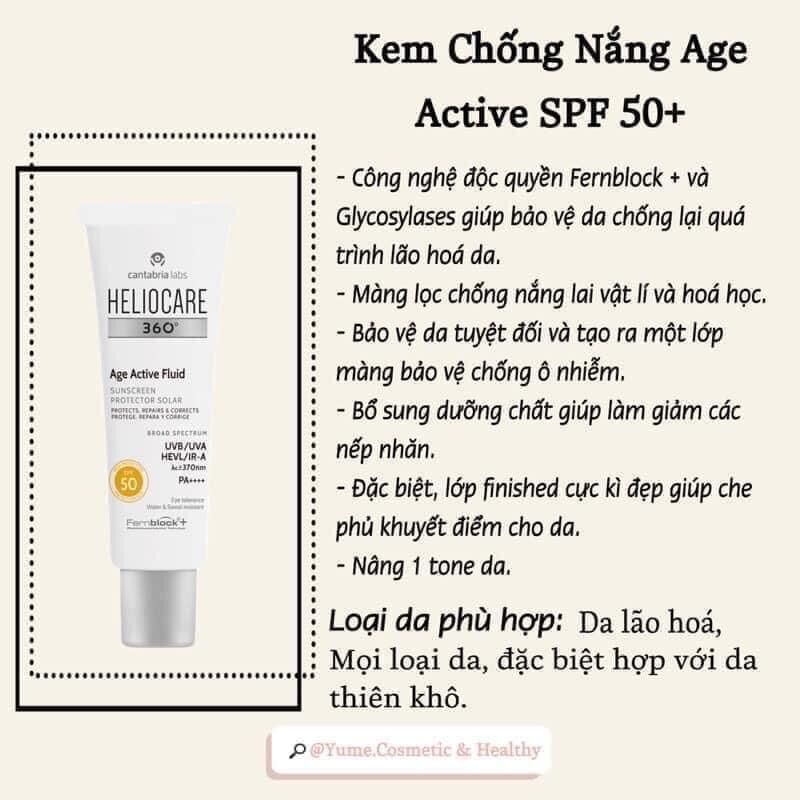 Kem chống nắng heliocare Age Active fluid