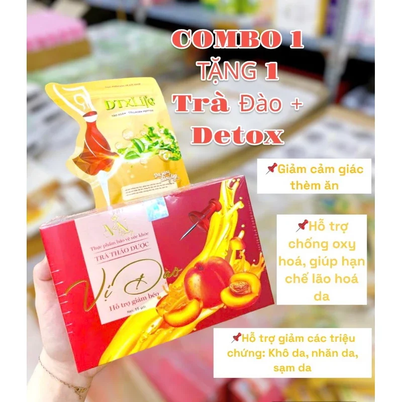 Trà Đào Giảm Cân Phương Anh Chính Hãng kèm Detox