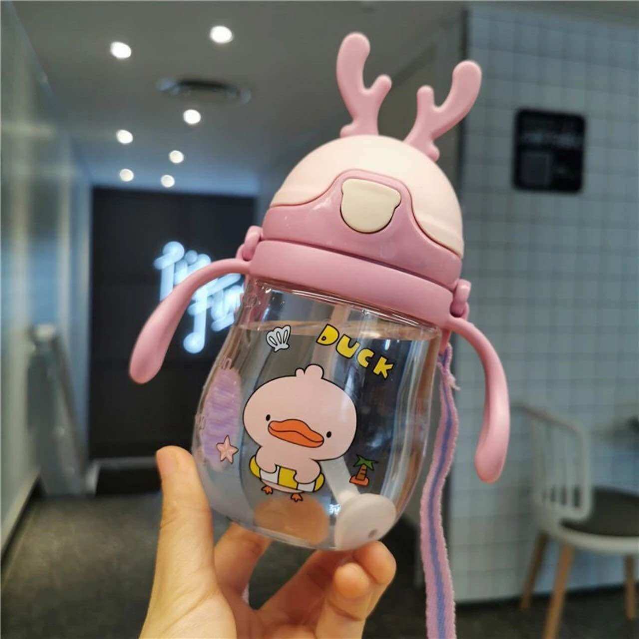 Bình tập uống có dây đeo và tay cầm 350ml