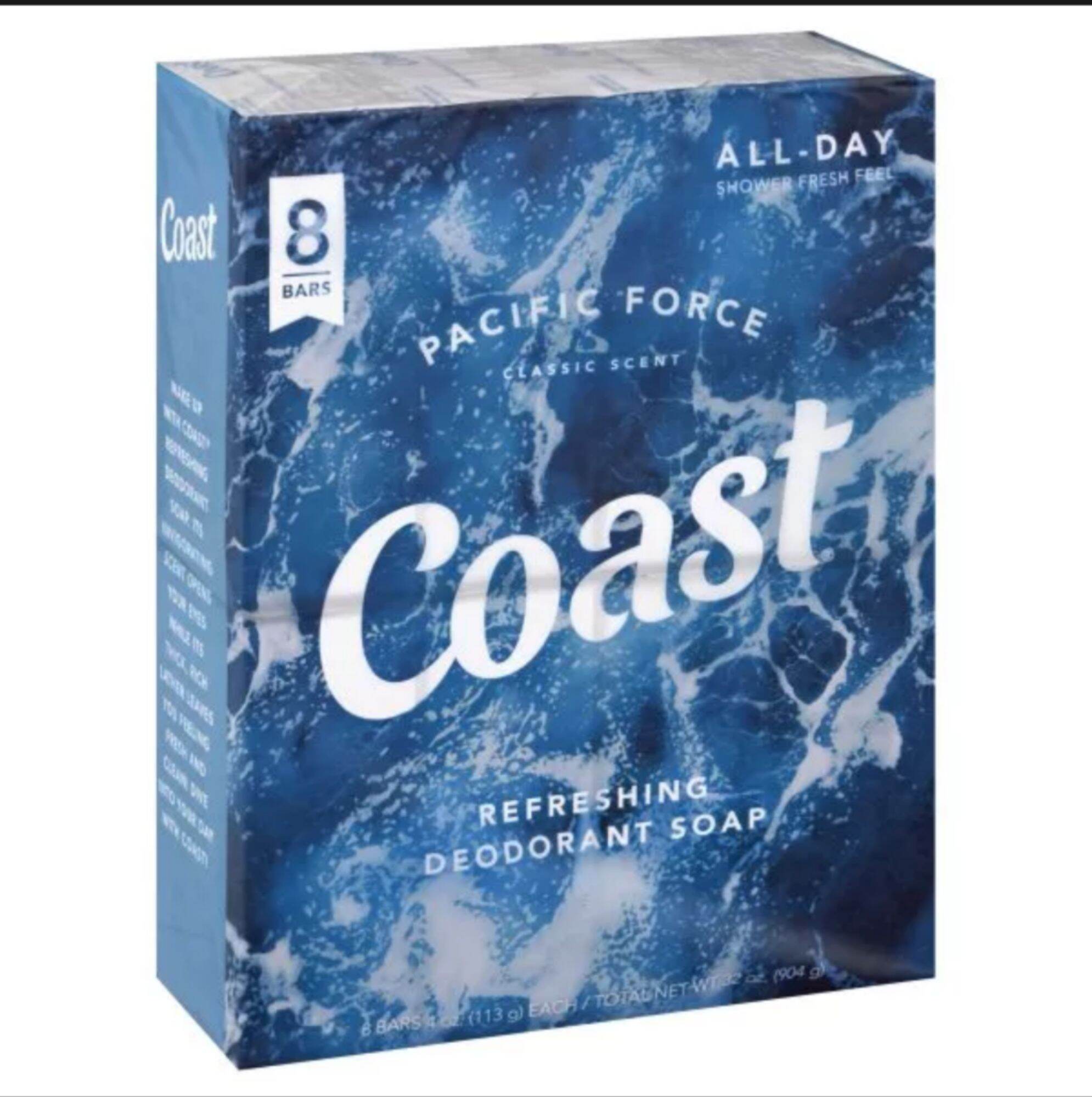 [Lốc 8 cục] Xà bông cục Coast Mỹ Classic Scent The Eye Opener 113 g, Giúp diệt sạch vi khuẩn trên da và giảm thiểu mồ hôi hiệu quả, Cho bạn làn da khỏe mỗi ngày.