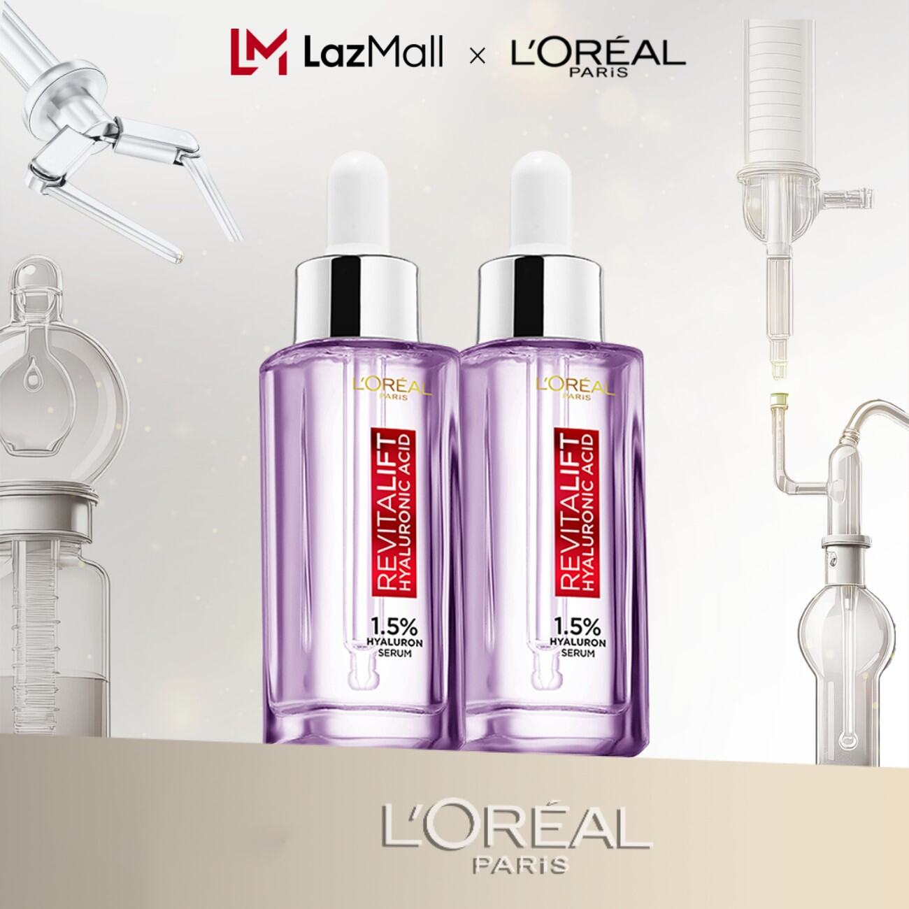 Bộ 2 serum siêu cấp ẩm L'Oreal Paris Revitalift Pure Hyaluronic Acid 1.5% (30ml x 2)