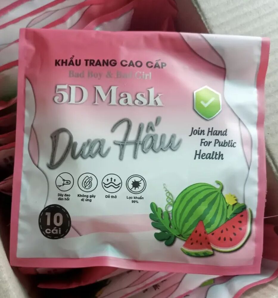 100 Chiếc Khẩu Trang 5D Dưa Hấu