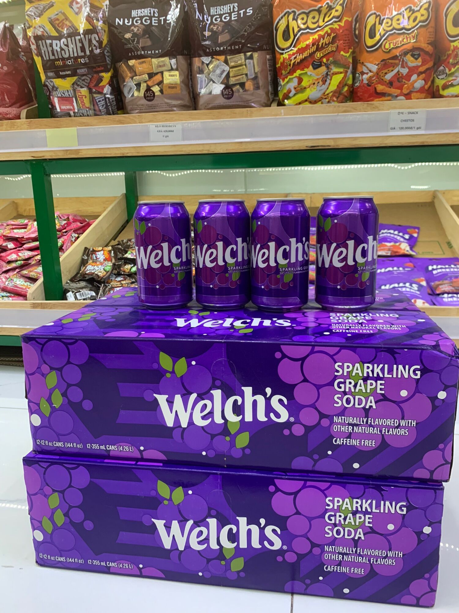 Soda Nho Welch's Sparkling Grape Sodas (355ml x 12) 09/2025
