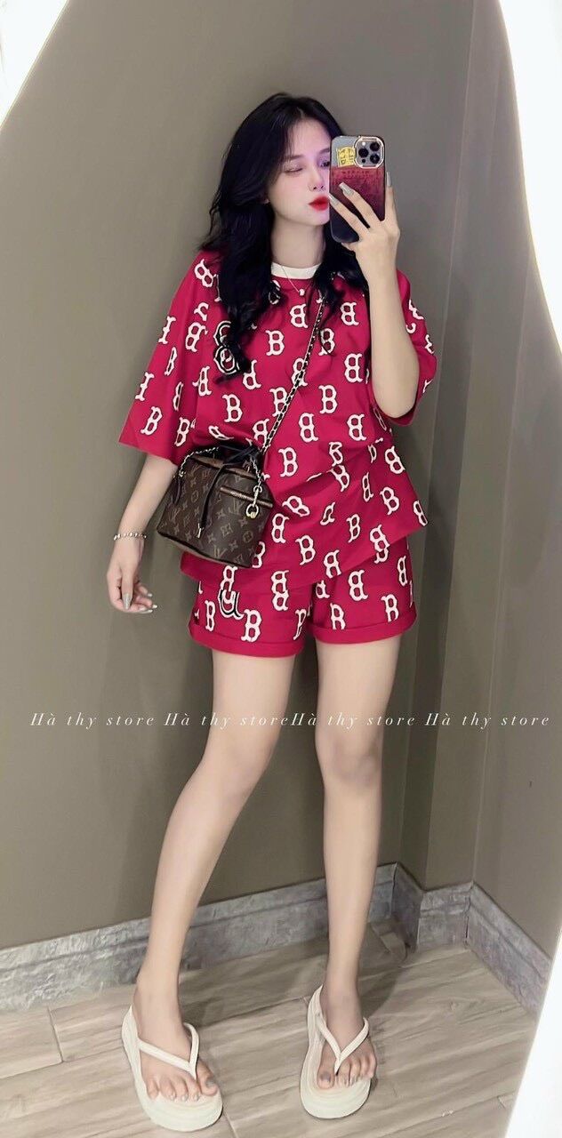 [Rẻ Vô Địch] Set bộ cotton su form rộng tay lỡ - B in Full