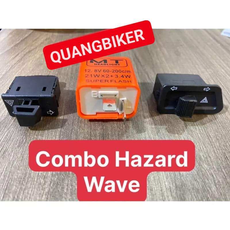 Combo công tắc hazard wave 110cc/100cc/50cc gắn zin nháy nhanh tít mù