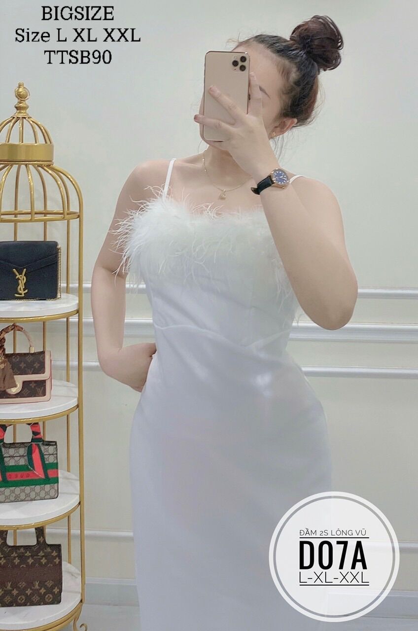 BIGSIZE (55-90kg) ĐẦM 2S LÔNG VŨ ( Ảnh thật)