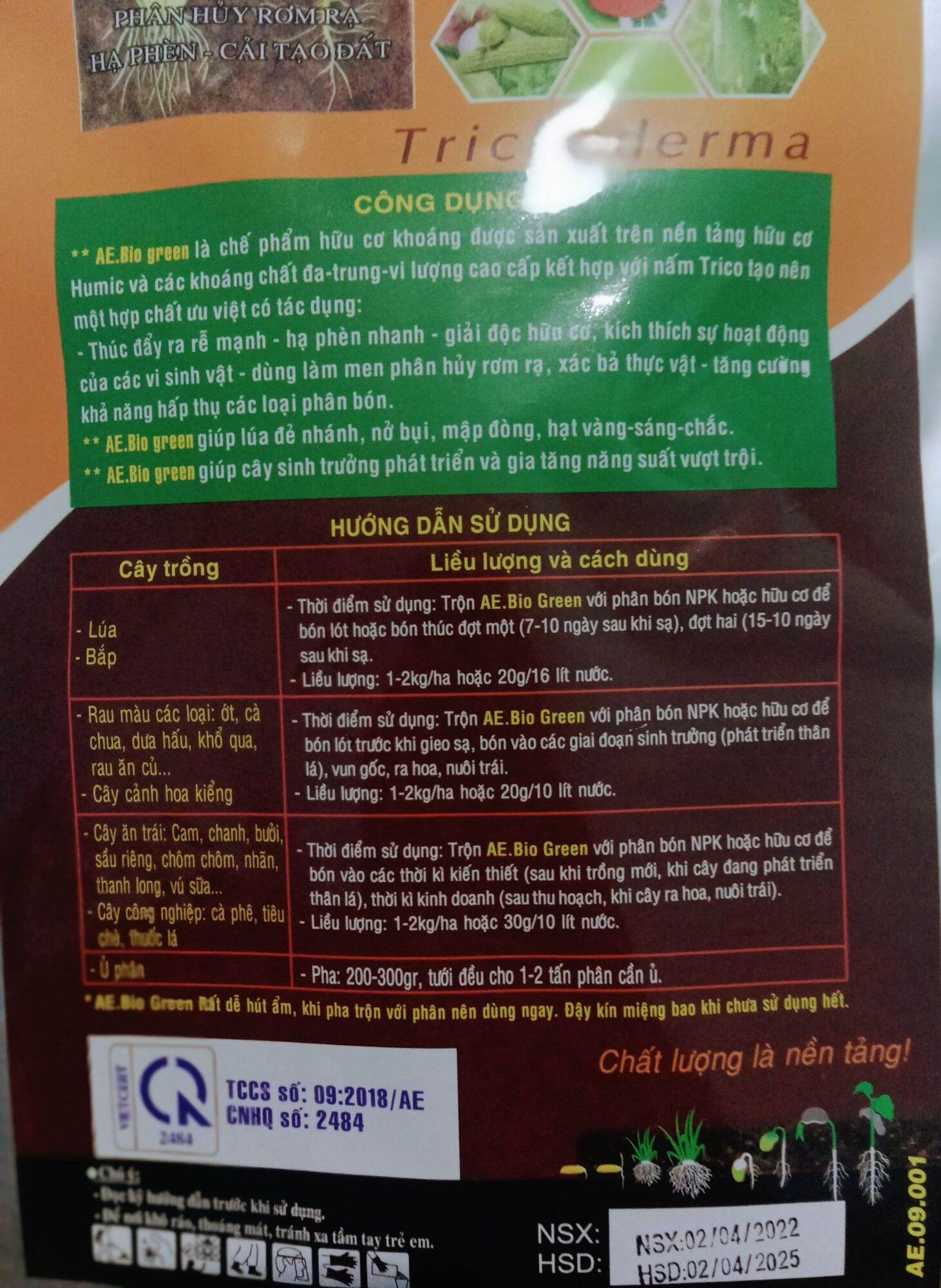 Phân bón hữu cơ khoáng SUPER MAX - SÂM ĐẤT. PHÂN HỦY RƠM RẠ. GÓI 1KG