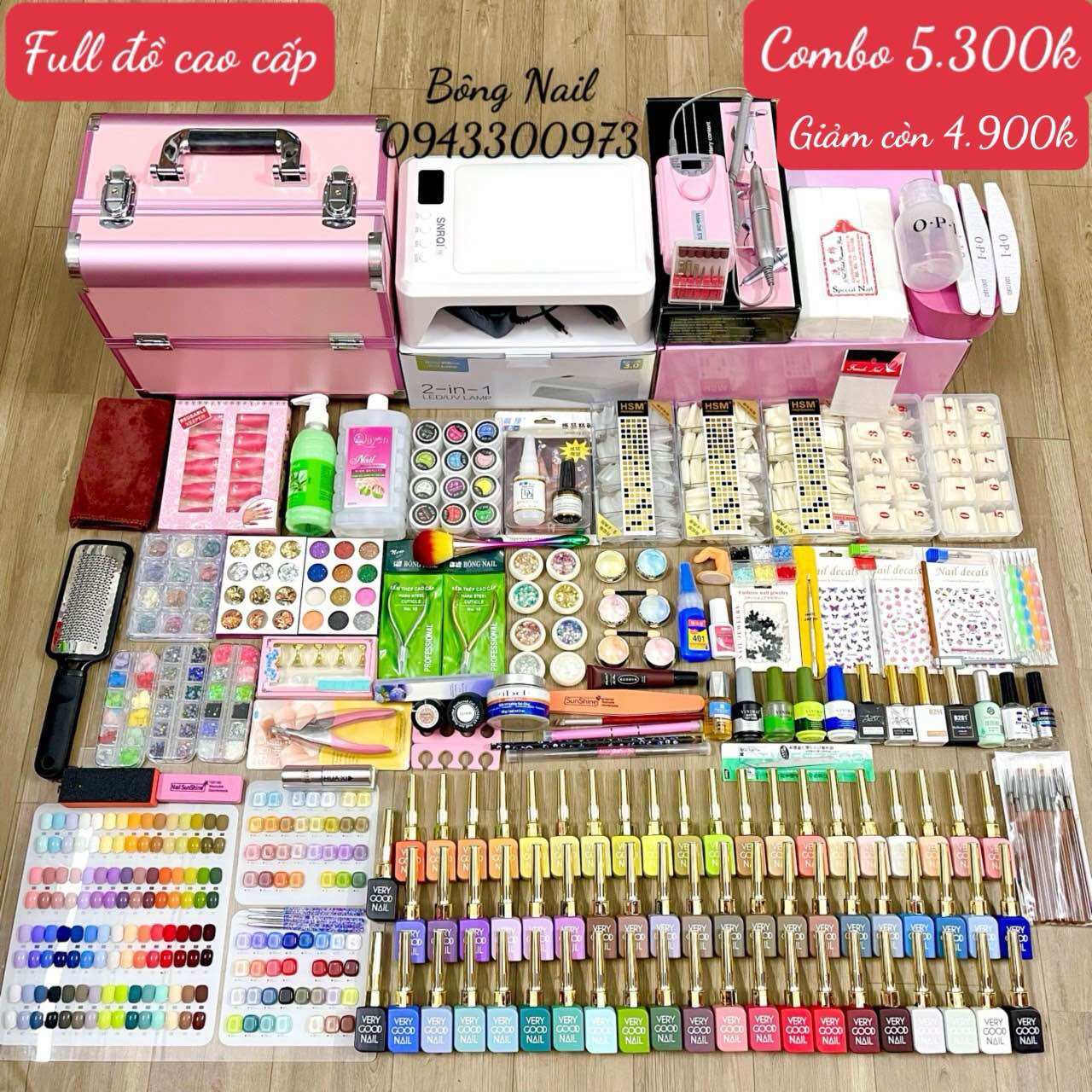 Combo nail đầy đủ đồ học và làm chuyên nghiệp