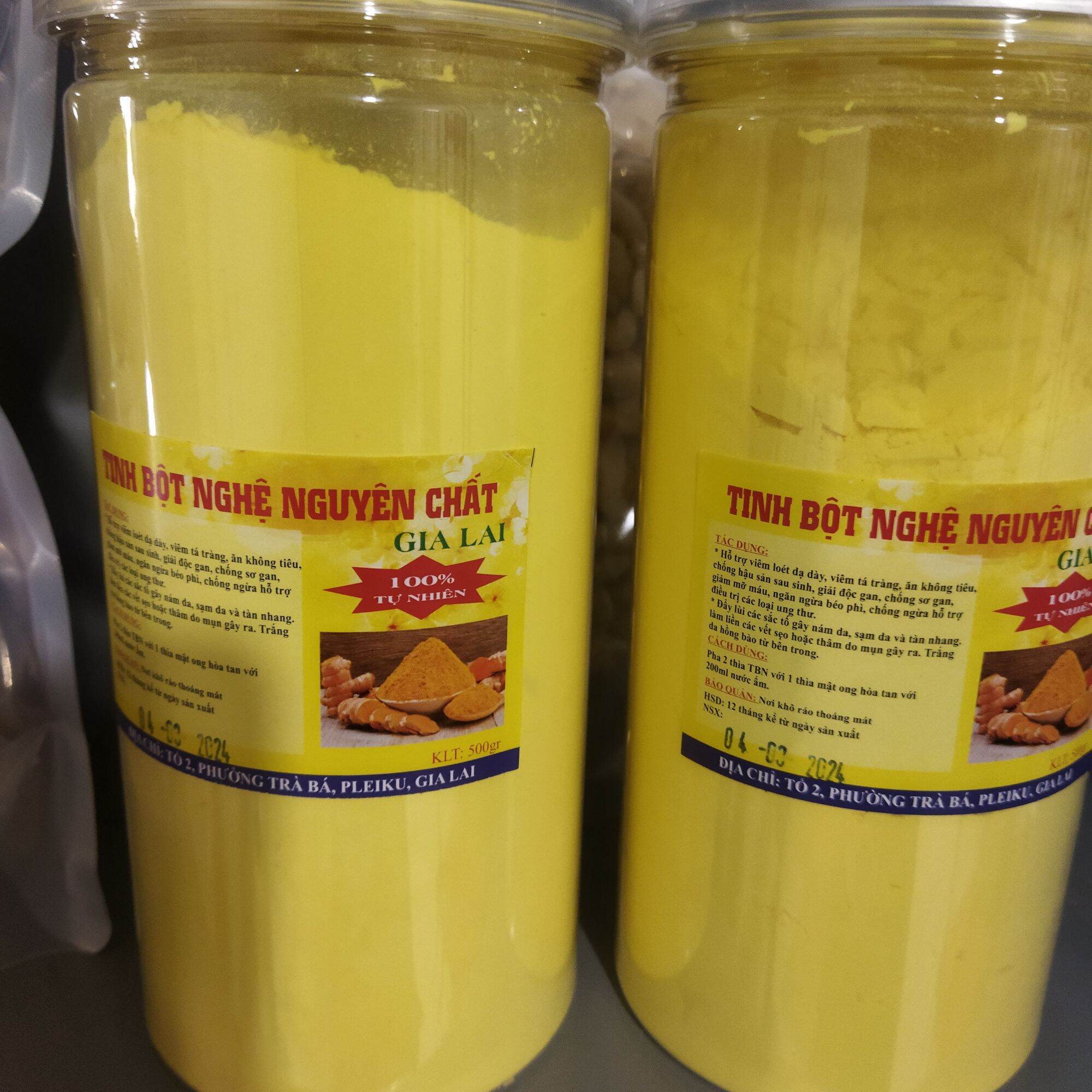 Tinh bột nghệ vàng nguyên chất (đóng hũ lon pet mới)