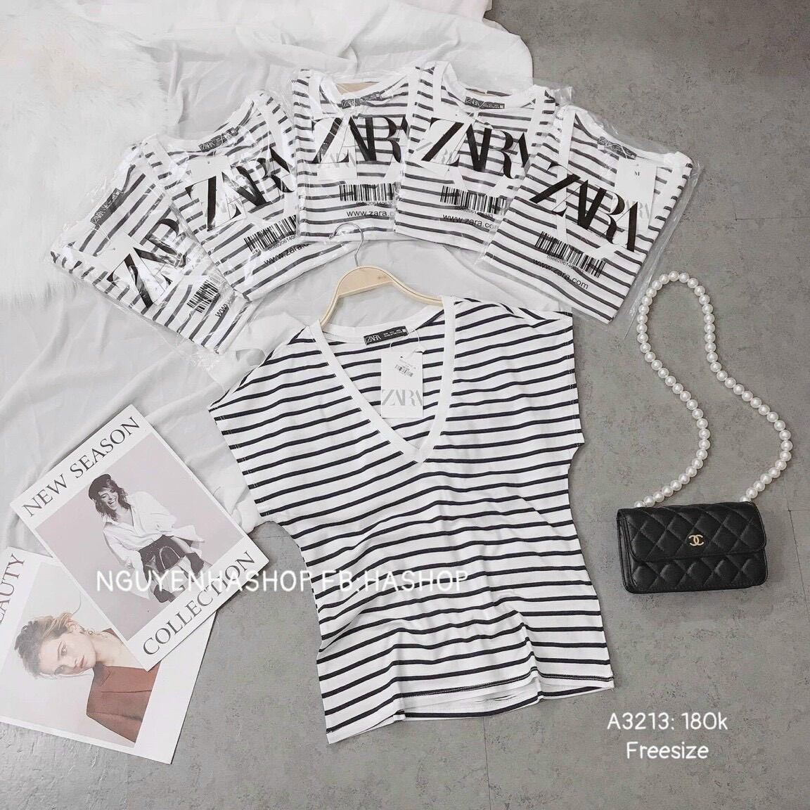 Áo Thun Cổ Tim Cuộn Zaza