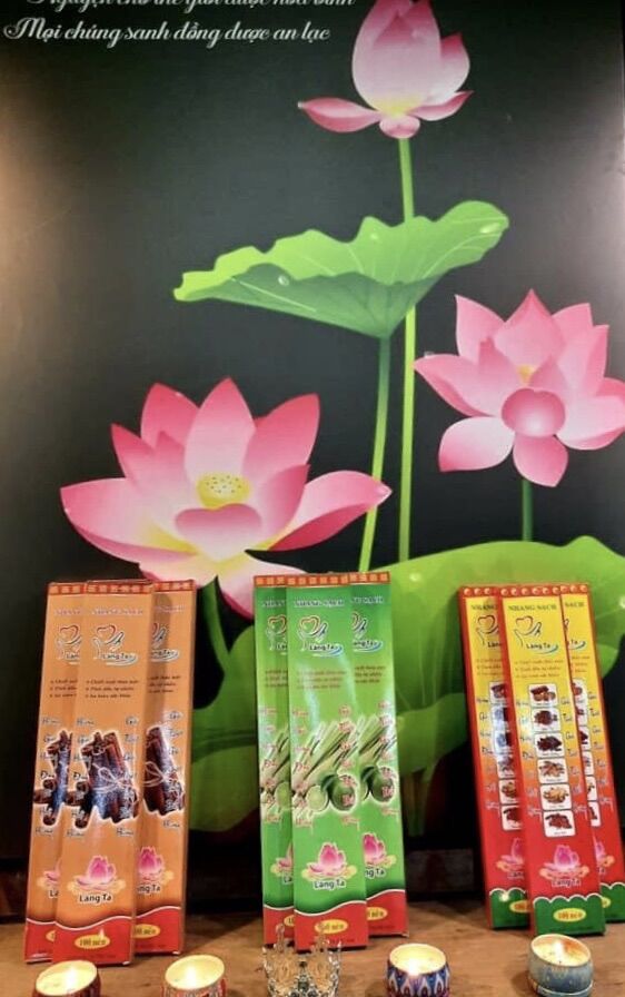 Combo 3hộp 40cm CHANH SẢ, QUẾ, BẮC THẢO -Phật Giáo NHƯ NGỌC- 100 cây/hộp - Nhang sạch LÀNG TA