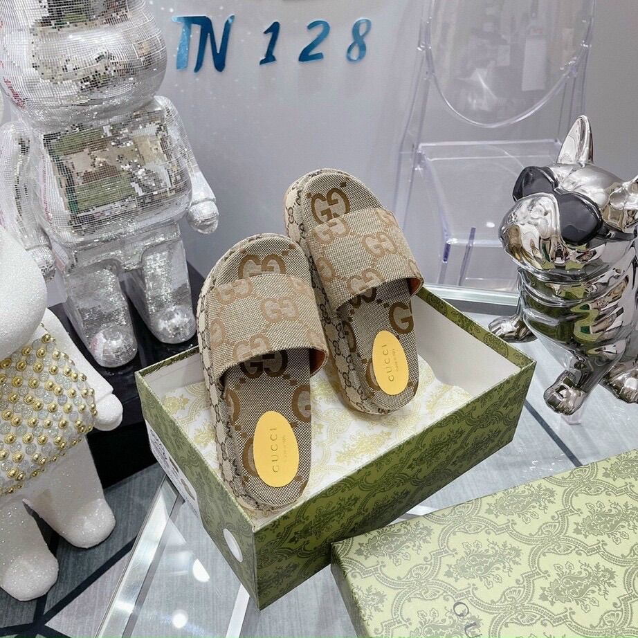 Dép lê nữ Gu..ci đế bánh mỳ 5p