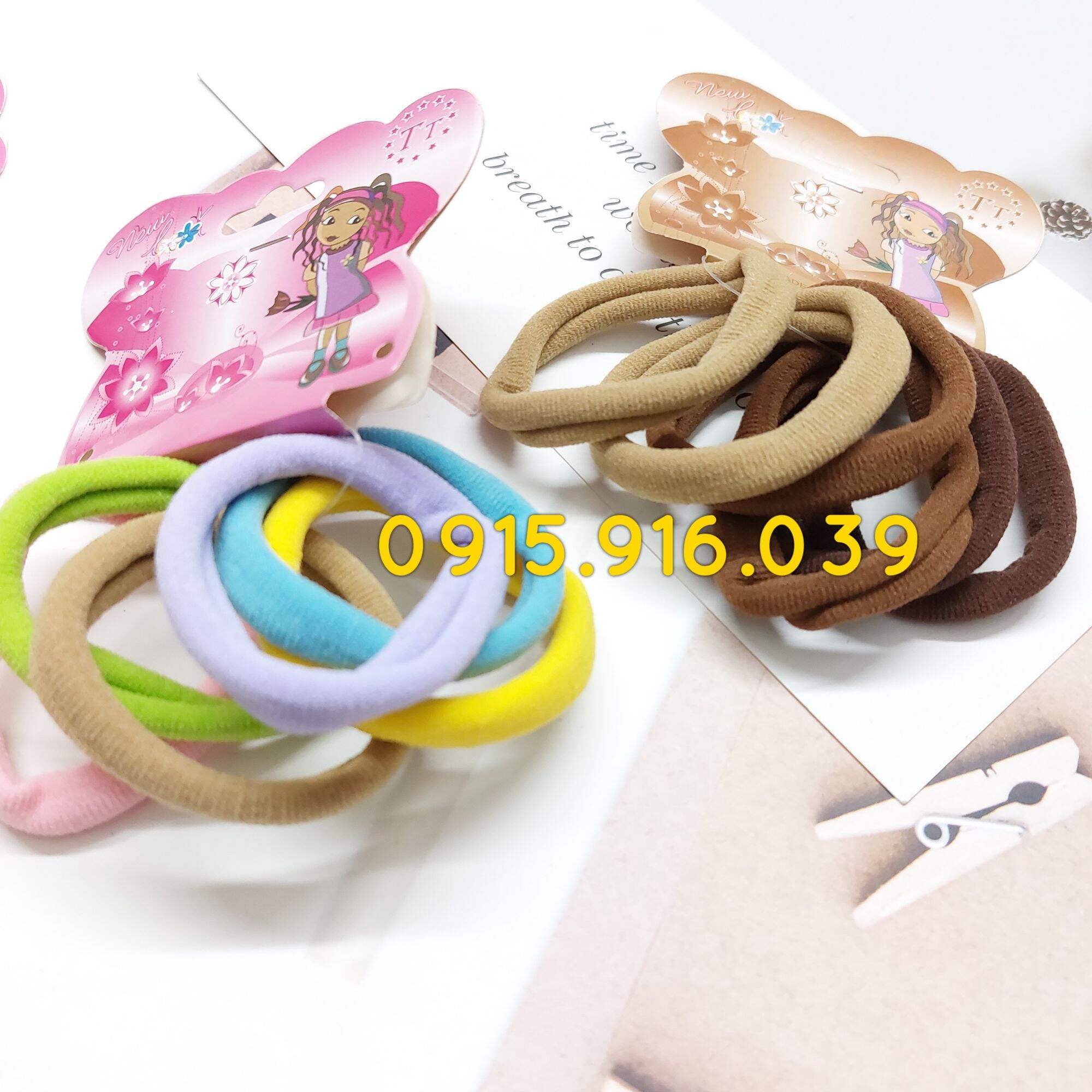 Set 6 Buộc tóc thun nhiều màu, cột tóc nữ surishops
