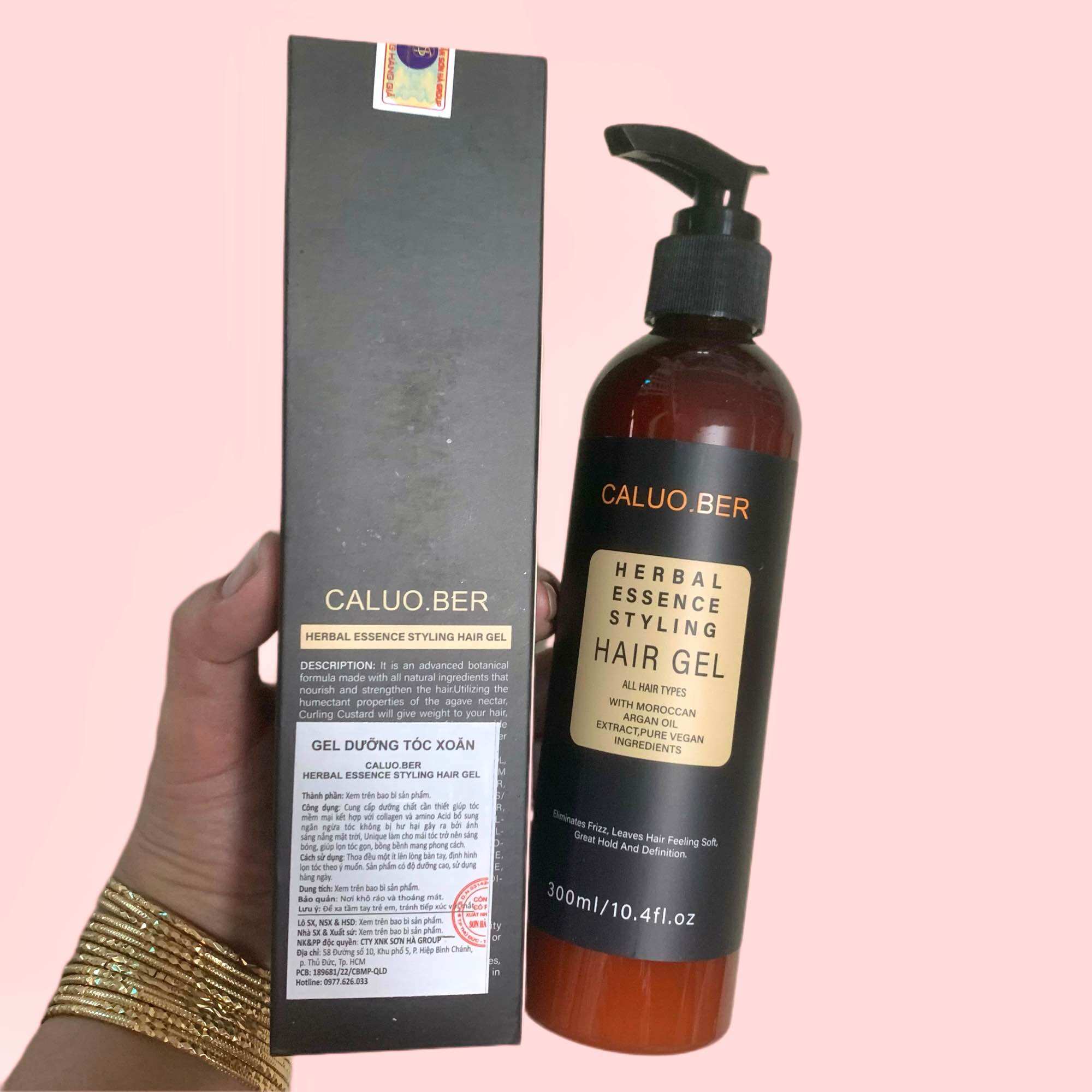 Gel dưỡng tóc xoăn bằng thảo dược collagen herbal styling hair gel 300ml