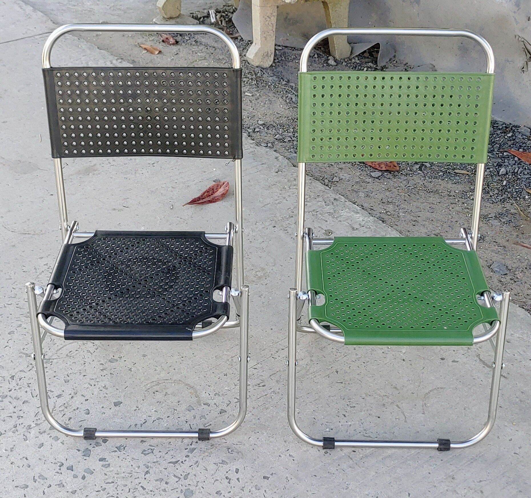 Ghế xếp Inox - nhựa đúc ( Cao 70 cm )