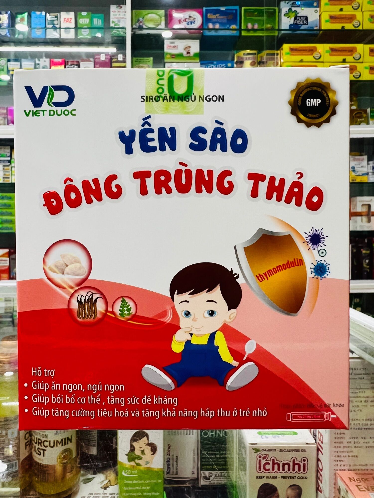 Yến Sào Đông Trùng Thảo - 25 ống x 10ml - hỗ trợ ăn ngủ ngon, bồi bổ cơ thể, tăng sức đề kháng