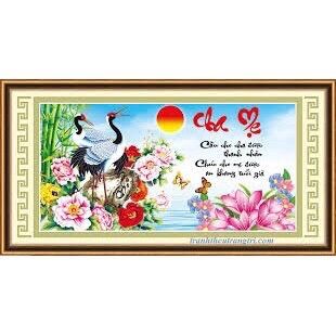 Tranh thêu chữ thập cha mẹ 53480 94x52cm chưa thêu