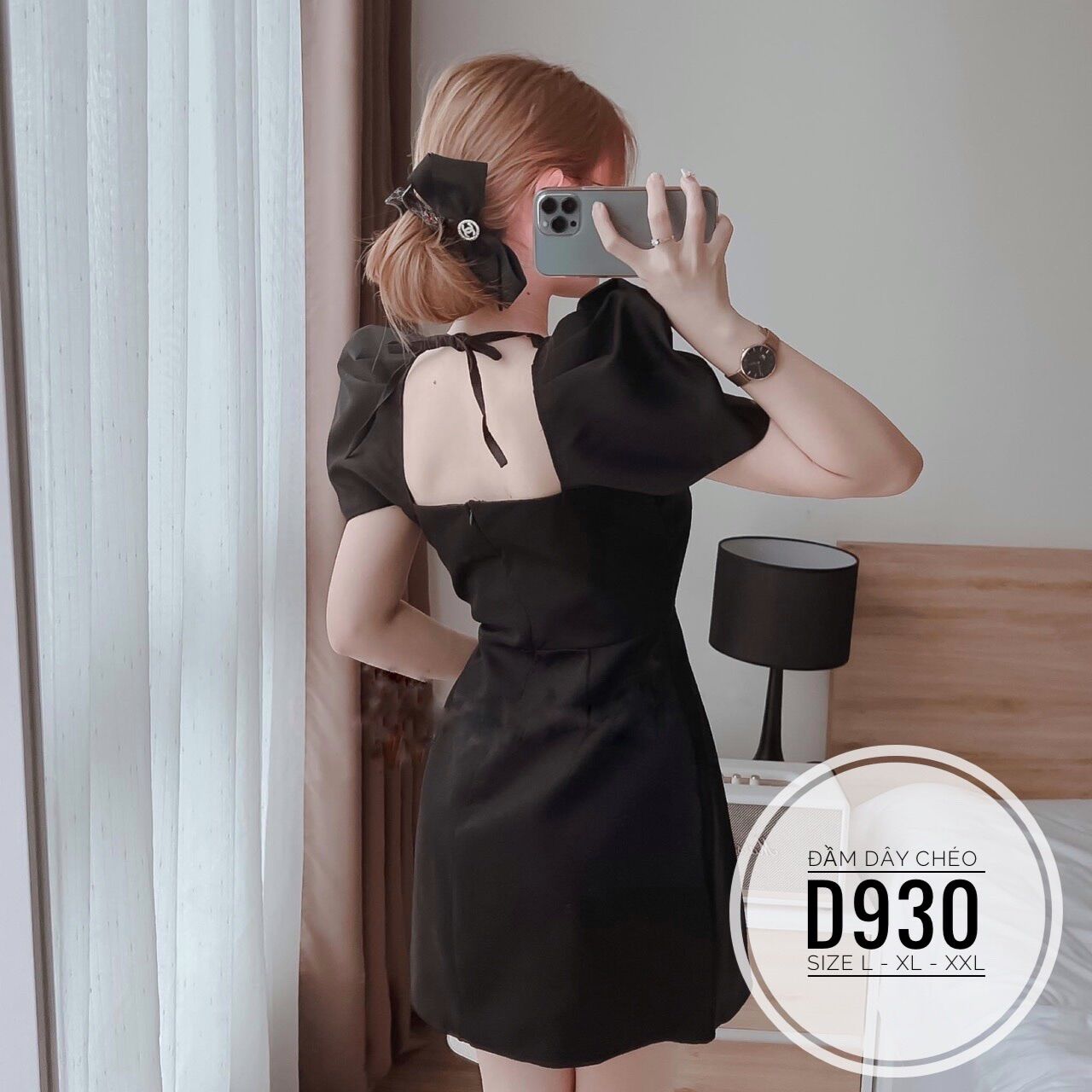 60-90kg Bigsize ĐẦM CỔ VUÔNG DÂY CHÉO D930