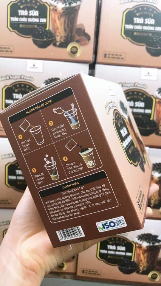 Hộp 8 Gói Trà Sữa Trân Châu Đường Đen