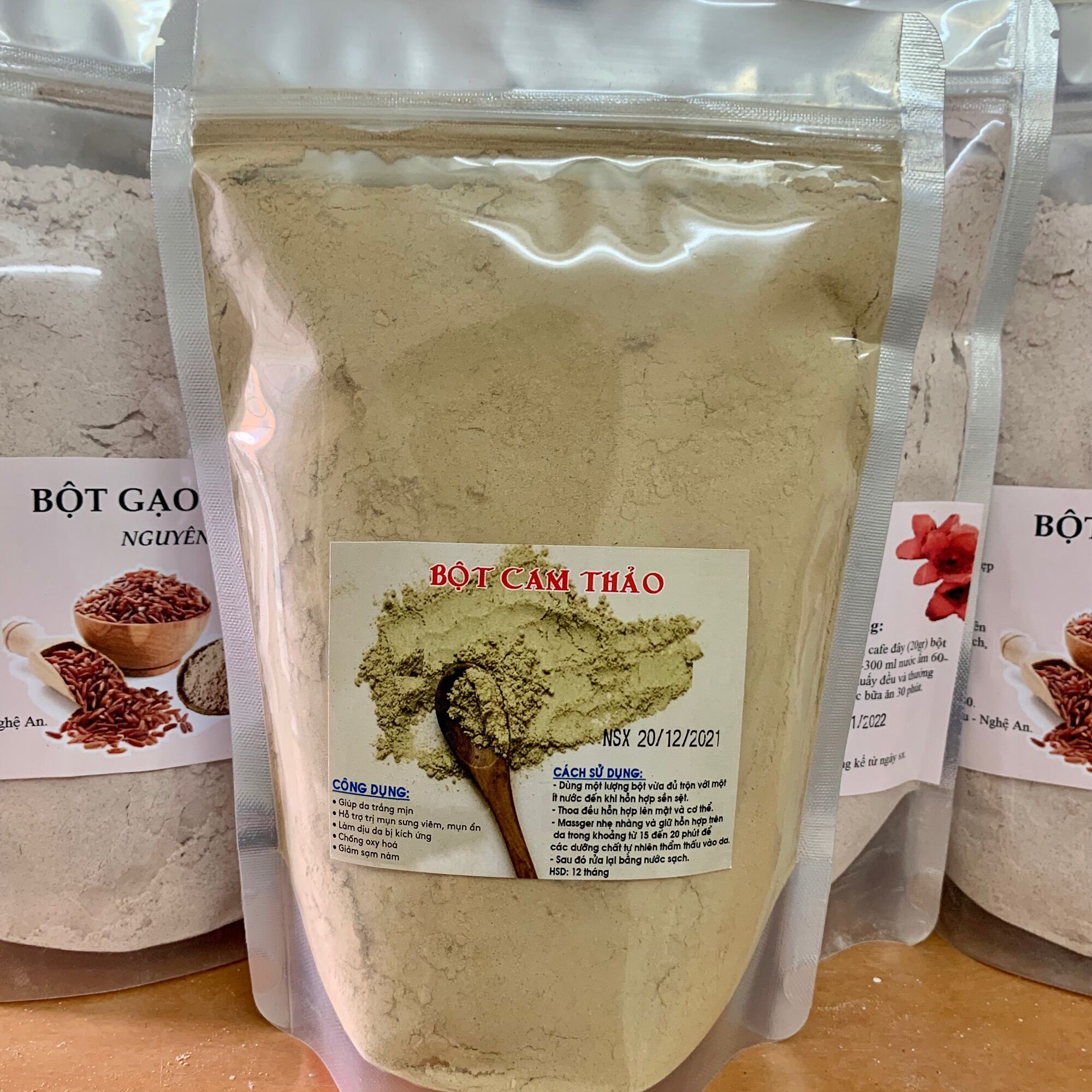 Bột cam thảo trắng mịn da 500g