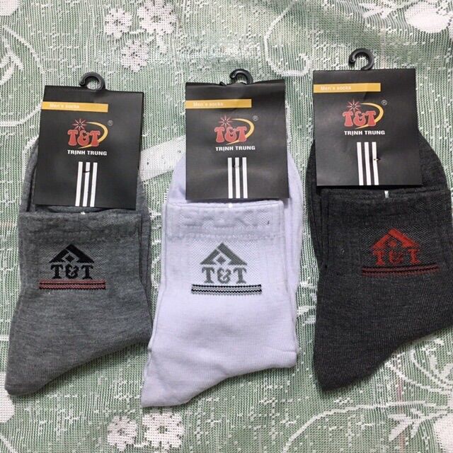 Vớ Nam cổ trung, tất nam cotton dày dặn